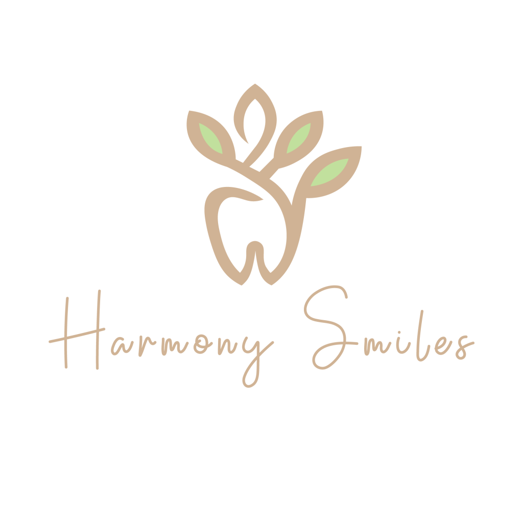 Harmony Smiles logo featuring a stylized tooth with leaves, representing dental care and patient comfort in Roselle Park, New Jersey.
